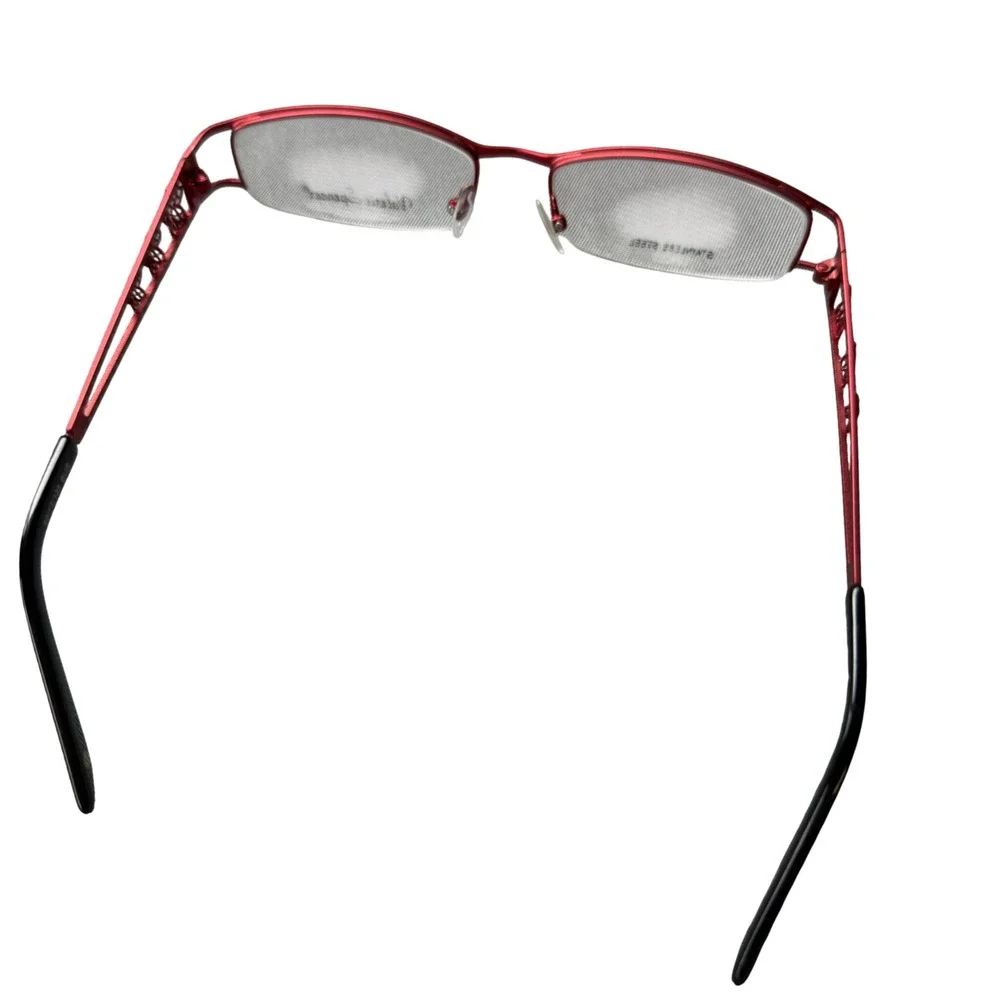 Valerie Spencer Eyeglass Frames Women 52-17-135 Burgundy Red Floral VS9218 Metal